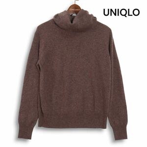 UNIQLO ユニクロ 高級 カシミヤ100%♪ 秋冬 タートルネック ニット セーター Sz.M　レディース ブラウン　K4T01488_A#K