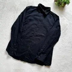 【UNIQLO】メンズ　フランネルシャツ　M  綿100% ブラック　シンプル