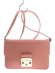 FURLA ショルダーバッグ レザー ピンク 無地 メトロポリス ポジェット