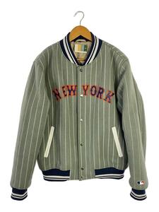 KITH◆new york mets/スタジャン/XL/ウール/GRY/KHM010029※腕汚れと擦れ毛玉