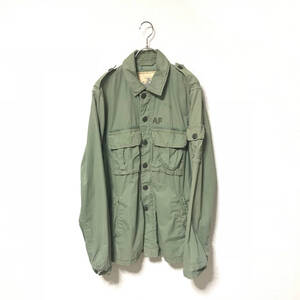 訳あり★Abercrombie&Fitch アバクロンビー＆フィッチ★メンズ ミリタリー ジャケット シャツ ボタン留め ユーティリティ size M