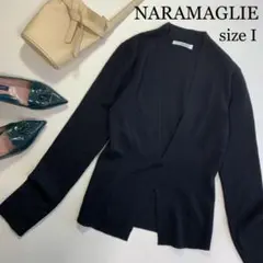 ナラカミーチェ　NARAMAGLIE Vネック　長袖　ニット　セーター　黒　M