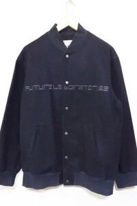 FUTURA laboratories スタジャン ウールジャケット size L 黒 ブラック 日本製 ロゴ刺繍 希少
