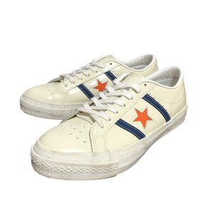 韓国製 CONVERSE JACK STAR CHUCK TAYLOR コンバース ジャックスター チャックテイラー レザー スニーカー 7 25.5cm アイボリー SH1