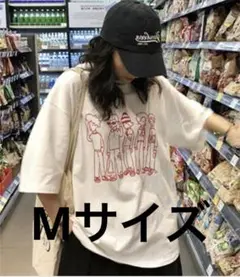 Tシャツ 半袖 レディース トップス Mサイズ ホワイト 韓国風 おしゃれ