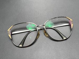 VINTAGE日本製【HOYA/ホヤ】フルリム 装飾デザイン 眼鏡フレーム シルバー ヴィンテージ オールド サングラス