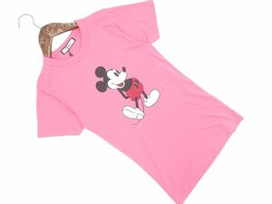 ネコポスOK 新品 jouetie ジュエティ Disney ディズニー ミッキー プリント Tシャツ sizeM/ピンク ■◆ ☆ eec1 レディース