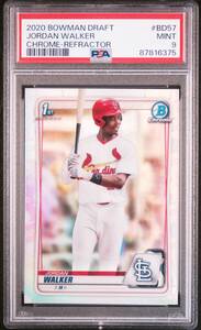 【PSA 9 MINT】2020 Bowman Draft [JORDAN WALKER] #BD57 1st Bowman Chrome Refractor Rookie Card RC St.Louis Cardinals