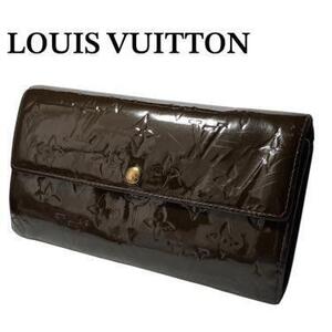 LOUISVUITTON ヴェルニ ポルトフォイユサラ ブラウン 長財布 M93524