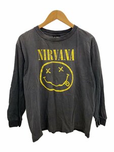 GIANT◆90s/NIRVANA/スマイル/長袖Tシャツ/L/コットン/BLK