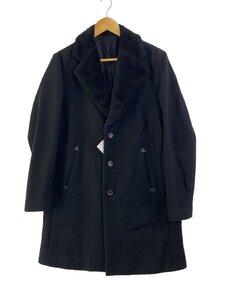 Rags MCGREGOR◆MOUTON LAPEL WOOL COAT/チェスターコート/S/ウール/BLK/211126701//