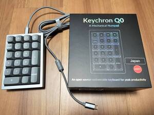 美品 Keychron Q0D1 QMK シルバーグレー 赤軸 カスタムメカニカルテンキーボード 有線 RGBライト