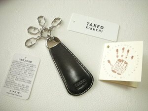 TAKEO KIKUCHI タケオキクチ 牛革 キーホルダー ４連仕様 ブラック ※他にも出品中です♪ TK18782