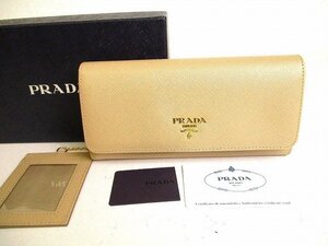 【未使用保管品】 プラダ PRADA サフィアーノメタル レザー 2つ折り 長財布 ロングウォレット