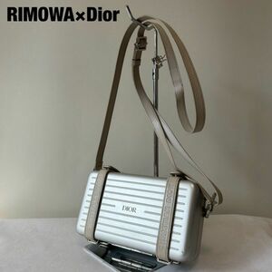 ★80 高級 入手困難 RIMOWA DIOR リモワ ディオール ミニ 2WAY カメラ パーソナル クラッチ バッグ ショルダーバッグ 鞄 シルバー メンズ