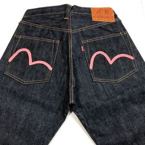 【W32 L32】 新品 EVIS Jeans No.1 SPECIAL 2001 Denim Pants エヴィス ジーンズ スペシャル カモメ プリント デニム パンツ ピンク F868