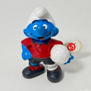 【年代物・ヴィンテージ / 送料230円】スマーフ Smurf フィギュア 20454 サッカー エースナンバー 10番 赤シャツ 高さ56mm 20508-1