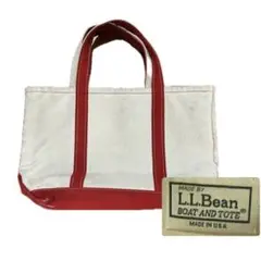 L.L.Bean ボートアンドトート トートバッグ ホワイト/レッド