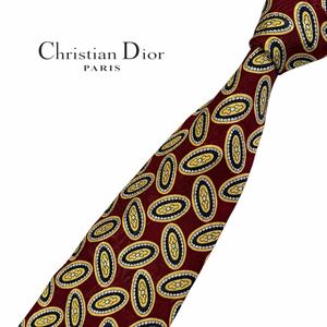 Christian Dior ネクタイ ロゴ刺繍 楕円形模様 クリスチャンディオール USED 中古 m550