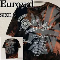 Euroyal プリントTシャツ タイダイ柄 vintage ブラックL