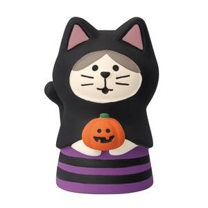 ねこずきん 黒猫 HAPPY OBAKE NIGHT マスコット デコレ concombre