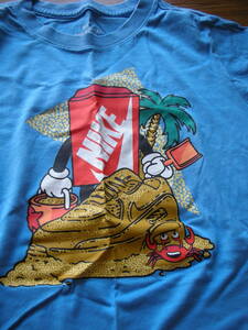 i341 【新品】ナイキ NIKE Tシャツ 半袖Tシャツ プリントTシャツ サックスブルー キッズ 子供用 KIDS M 130cm クルーネックTシャツ