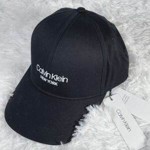 新品未使用 CALVIN KLEIN カルバンクライン キャップ 帽子 刺繍ロゴ ブラック フリー K50K506037