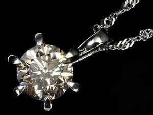 RM14058初売り【1円～】新品【RK宝石】≪Diamond≫ 極上ブラウンダイヤモンド 特大1.5ct Pt900 超高級 一粒ダイヤ ネックレス ダイヤ