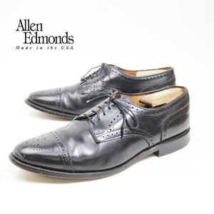 11表記 29cm相当　Allen Edmonds Sanford　アレンエドモンズ サンフォード　ストレートチップ　革靴　レザー　ブラック　黒　24.1.30/P70