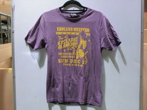 T【3り-73】【送料無料】ヒステリックグラマー/半袖 Tシャツ パープル/Sサイズ/メンズ/トップス/※汚れ・毛羽立ち有