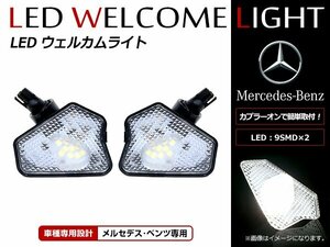 ベンツ BENZ Cクラス W204 セダン/ワゴン LED キャンセラー内蔵 ドアミラー ウェルカムランプ ユニット T10ソケット SMD9連 左右2個セット