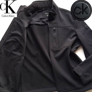 【未使用級 Lサイズ相当】近年モデル カルバンクライン Calvin Klein ジャケット ブルゾン ブラック 黒 ストレッチ 防水 通気性 ロゴパッチ