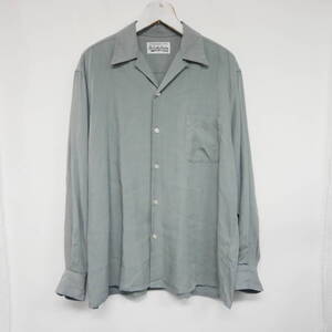 【1円】良好 国内正規 WACKO MARIA ワコマリア 50’S SHIRT L/S オープンカラーシャツ リヨセル GRAY グレー M