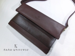 ※火061新品▼ ナノユニバース　2WAY使用　クラッチバッグ ＆ ショルダーバッグ　カバン　鞄　バッグ　nano・universe　ダークブラウン系