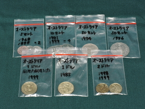 オーストラリア コイン 14枚 まとめて 5セント 10セント 20セント 50セント 1ドル 2ドル