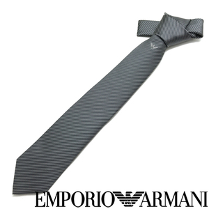 EMPORIO ARMANI ネクタイ エンポリオアルマーニ ブランド シルク ストライプ グレー 【剣先幅：7.5cm】 340275-624-00041