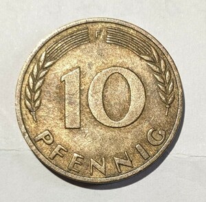 ’1971　ドイツ コイン 10ペニグ 10PFENNIG(10ペニヒ）　流通品　RH24008