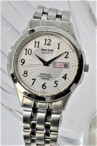 【RICOH】ATRANTA QUARTZ 10BAR STAINLESS STEEL JAPAN MOV`T 中古品時計 電池交換済み 23.7.16