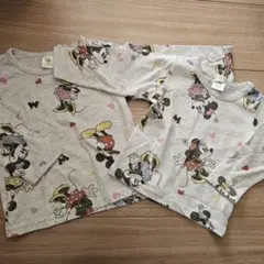 Disney ミッキー＆ミニー ロングTシャツ80cm・95cm2枚セット