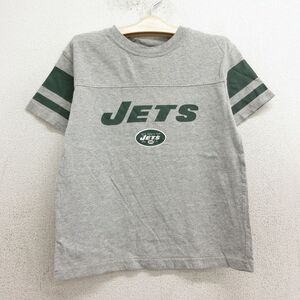 【30%OFF】古着 半袖 ビンテージ フットボール Tシャツ キッズ ボーイズ 子供服 00s NFL ニューヨークジェッツ クルーネック グレー他 3OF