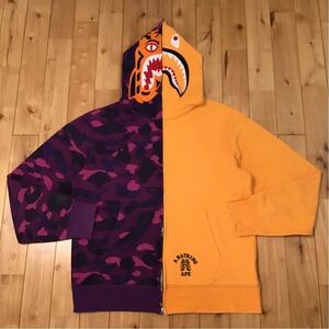 ★2XL★ タイガー シャーク パーカー tiger shark full zip hoodie a bathing ape BAPE purple camo エイプ ベイプ XXL 迷彩 ml4