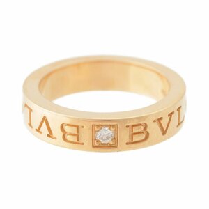 【ブルガリ】BVLGARI　ブルガリブルガリ ダイヤ 1P ダブルロゴ リング 750PG ピンクゴールド 6g 5号 【中古】【正規品保証】204583