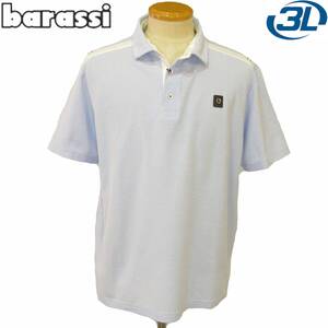 ★barassi★SALE ポロシャツ【白×サックス3L】春夏モデル 12502501 バラシ