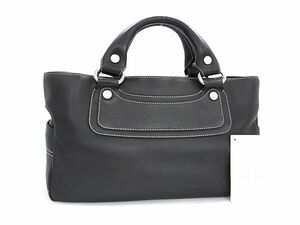 1円 ■極美品■ CELINE セリーヌ ブギーバッグ レザー ハンドバッグ トートバッグ レディース メンズ ブラック系 FA9255