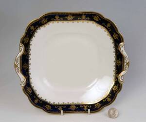 　　エインズレー　　豪華金彩・B&B Plate　=A3130=　Dk.Blue+Gold (1級品)　