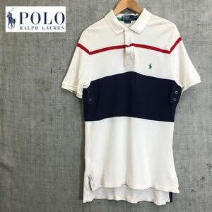 G1833-F-N◆ POLO RALPH LAUREN ポロラルフローレン 半袖ポロシャツ 大きめ ◆ sizeXL コットン100 ホワイト 古着 メンズ 春夏