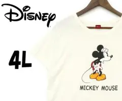 ディズニー　ミッキーTシャツ　白　4L　F00199