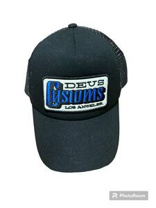 DEUS EX MACHINA　MOTOR CYCLE CAP BLACK BLUE LOGO