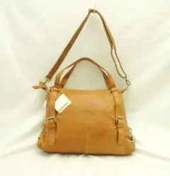 未使用 évora 2way bag brown 革 エボラバッグ