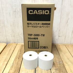 ＊【未使用】純正CASIO TRP-5880-TW 58mm幅用 電子レジスター用感熱紙 サーマルロールペーパー １箱+2個 合計22個セット レジ レシート 